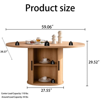 59 Inch Oval Dining Table for 4-6 Oval Table Kitchen Modern Oval