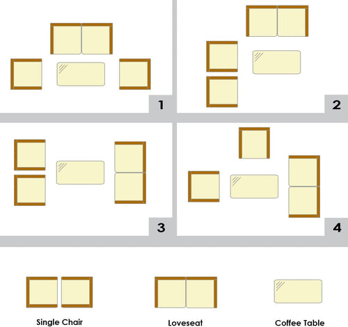 4 Piece Rattan Patio Set With Tempered Glass Table