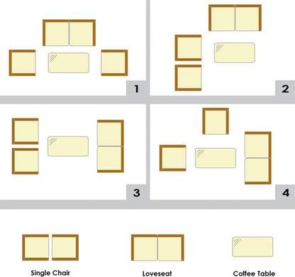 4 Piece Rattan Patio Set With Tempered Glass Table