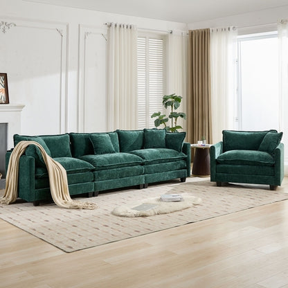 Cloud Sofa Modern Sectional Couch, Comfy Double Layer Upholstered Seat