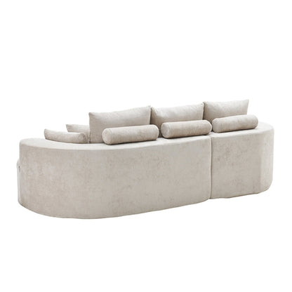 106" Curved Boucle Cloud Sectional Sofa with Chaise Lounge – 2-Piece