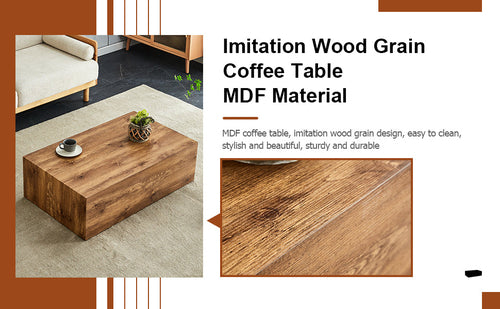 Modern Coffee Table – 39.3" Rectangular Accent Table with Textured