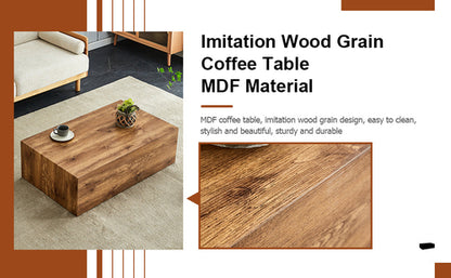 Modern Coffee Table – 39.3" Rectangular Accent Table with Textured