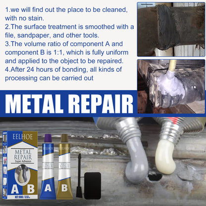EELHOE Metal Repair Glue, Crack Plugging Quick Dry High Temperature Welding Metal Repair Agent