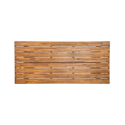 Outdoor Acacia Wood Dining Table, Teak Finish with Wicker