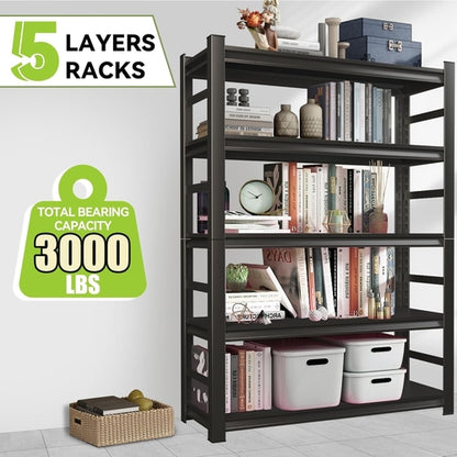 Book Shelf, 5 Tier Metal Wide Book Shelves, Heavy Duty Bookcase,