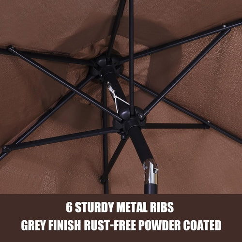 7.5 Foot Aluminum Patio Umbrella Tilt Crank Outdoor Shade