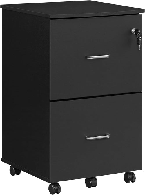 Two Drawer File Cabinet For Home Office A4 Size Black Honey Finish