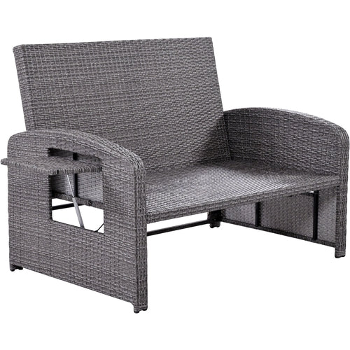 Outdoor Chaise Lounge Rattan White with Adjustable Design for Patio,