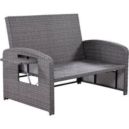 Outdoor Chaise Lounge Rattan White with Adjustable Design for Patio,