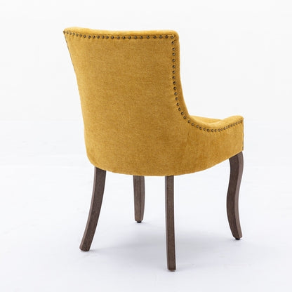 Ultra Side Dining Chair, Thickened Fabric with Solid Wood Legs and