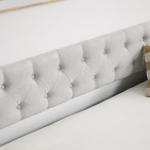 The Double Sofa Bed Has A Double Roller Upholstered Tufted Sofa Bed