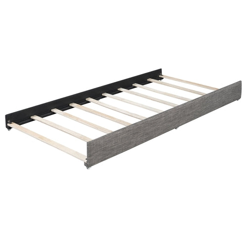 Queen Size Upholstered Platform Bed with Brick Pattern Headboard and
