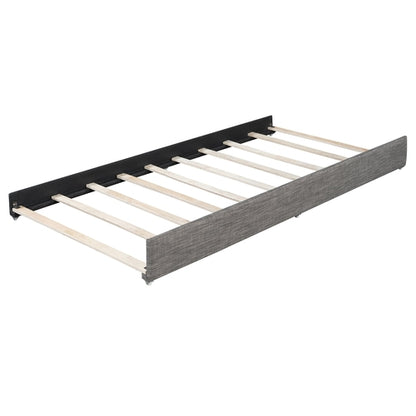 Queen Size Upholstered Platform Bed with Brick Pattern Headboard and