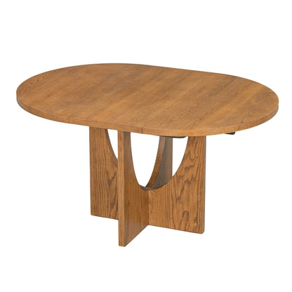Modern 5-Piece Extendable Round Dining Table Set with 16.2inch