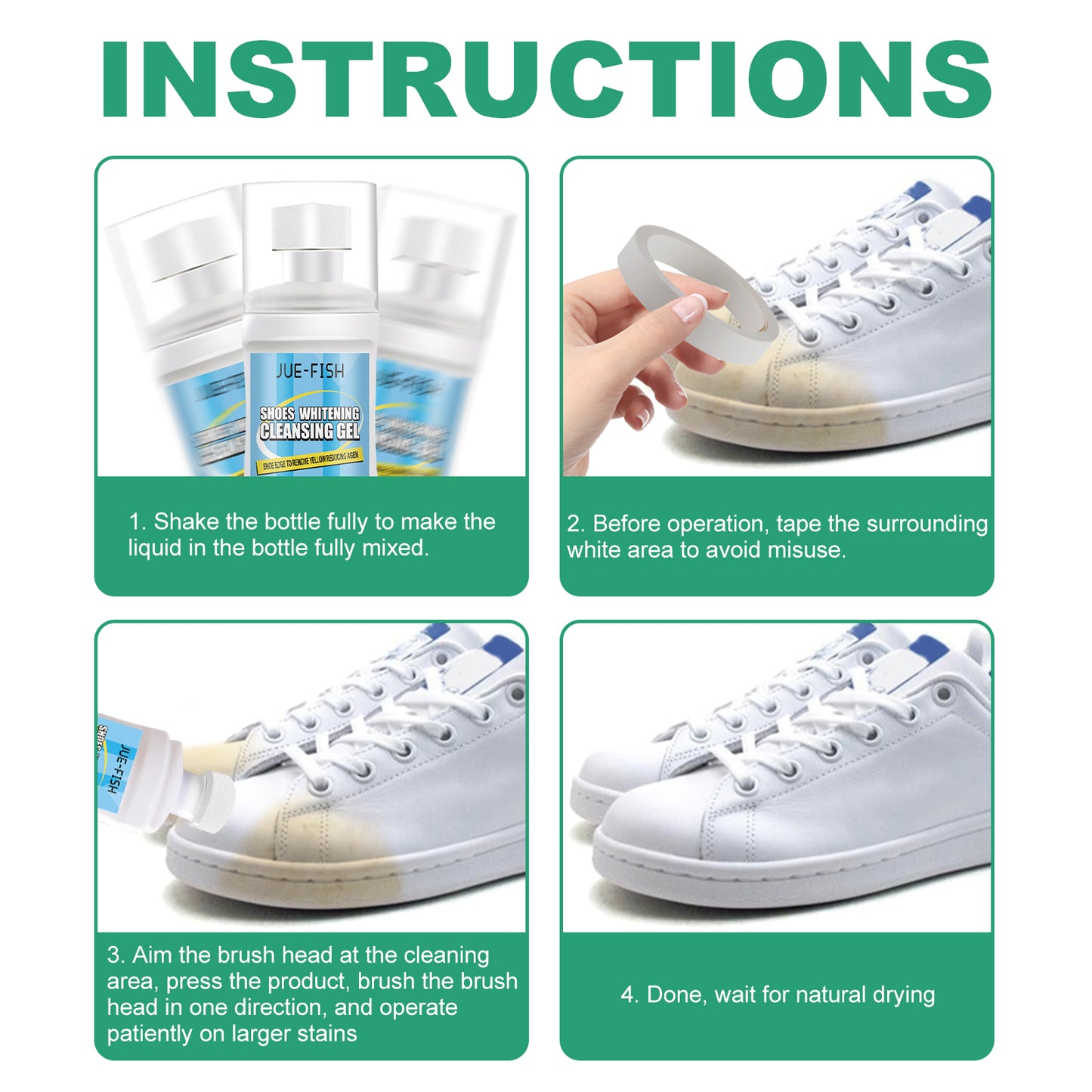 Shoes Whitening Cleansing Gel, Free Water To Remove Oxide Restore Yellow Stain Remover Small White Shoe Cleaner
