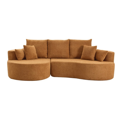 106" Curved Boucle Cloud Sectional Sofa with Chaise Lounge – 2-Piece