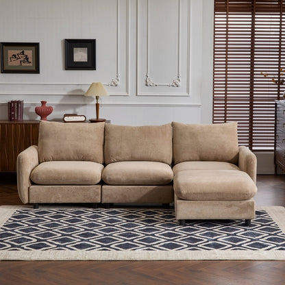Modular Velvet Sectional Sofa Corner Chair – Convertible Upholstered