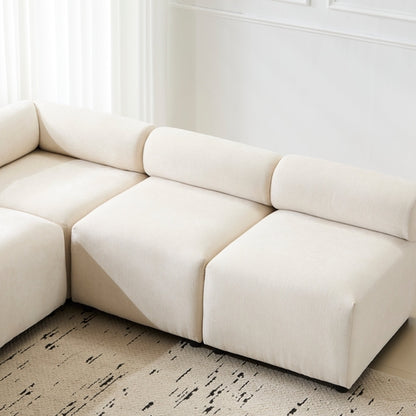 Modular Chenille Sectional Sofa – Modern Curved Upholstered Couch for