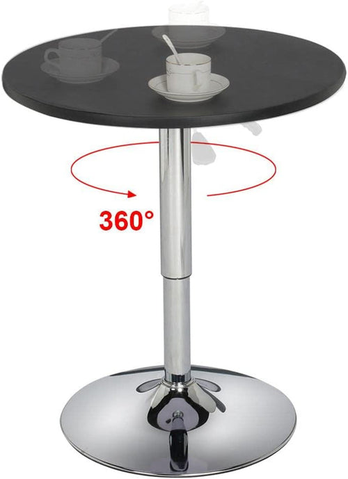 Black Bar Table With 360 Degree Swivel MDF Top Round
