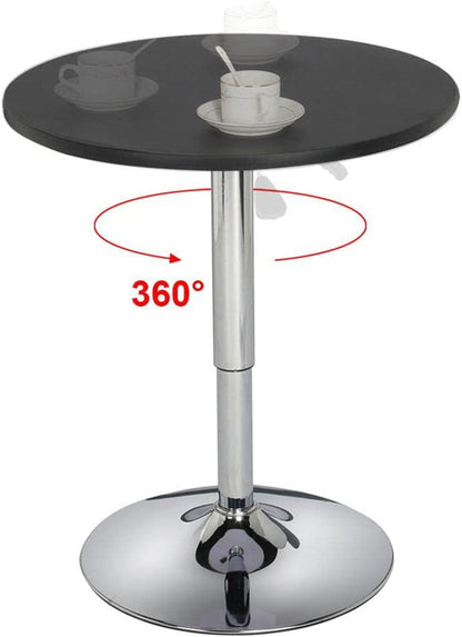 Black Bar Table With 360 Degree Swivel MDF Top Round