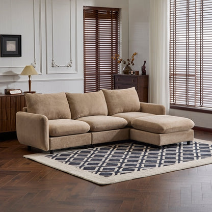 Modular Velvet Sectional Sofa Corner Chair – Convertible Upholstered