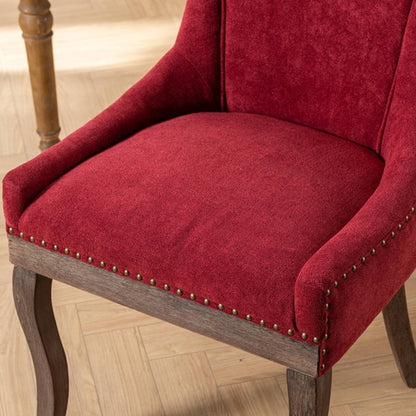 Ultra Side Dining Chair, Thickened Fabric with Solid Wood Legs and
