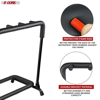 5Core Guitar Rack 5 Slot Multi Guitars Stands Floor Safe Storage for