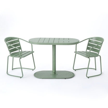 Santa Monica 3-Piece Outdoor Bistro Set – Modern Iron Patio Dining Set