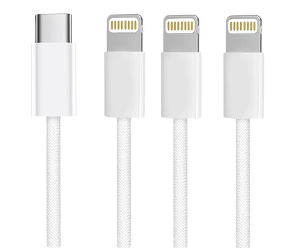 20pcs USB-C to Lightning Cable, PVC Round Matte Fast Charging Cord, 10-20W Power, Data Sync, with Electronic Components for iPhone 14/ 13/ 12/ 11 Pro Max/ Xr/ Xs/ 8/ 7/ 6 Plus