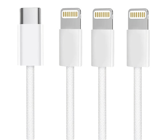 20pcs USB-C to Lightning Cable, PVC Round Matte Fast Charging Cord, 10-20W Power, Data Sync, with Electronic Components for iPhone 14/ 13/ 12/ 11 Pro Max/ Xr/ Xs/ 8/ 7/ 6 Plus