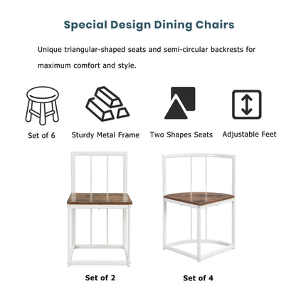 Modern 7-Piece Dining Table Set with Faux Marble Compact 55Inch