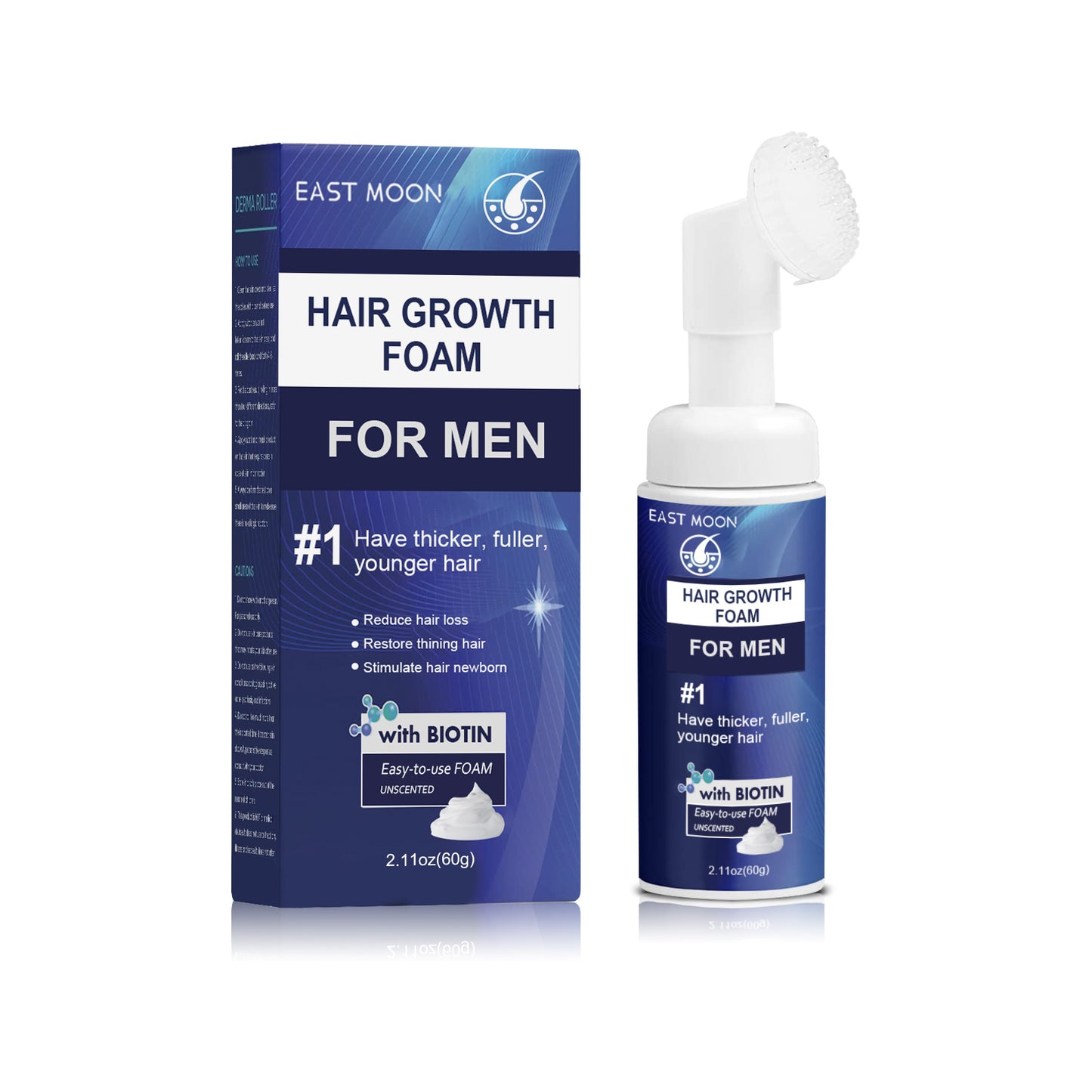 East Moon Men's Dense Hair Foam Machine, Repair Hair Root Follicle Men's Hair Thick Moisturizing Foam