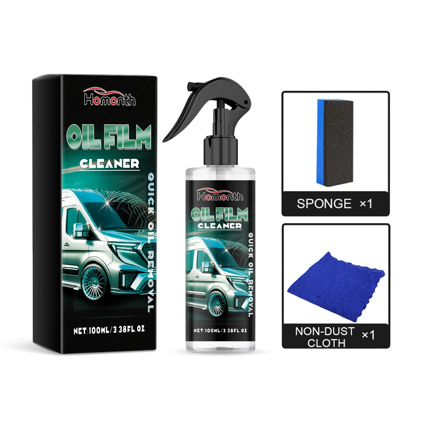 Oil Film Cleaner, Car Glass Stains Water Cleaning Care Car Cleaning Agent
