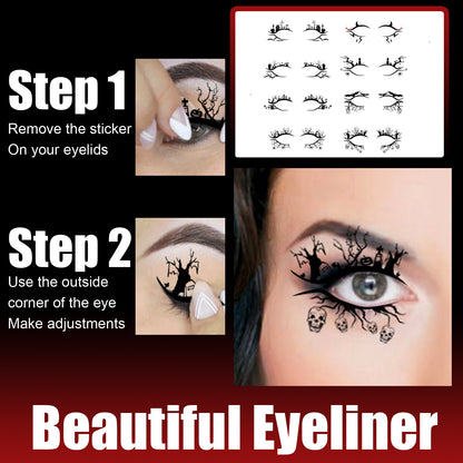 EELHOE Halloween Eyeliner Stick Scary Fashion Party Makeup Kit Bat Spider Decorative Eyeliner Eyeshadow Stick