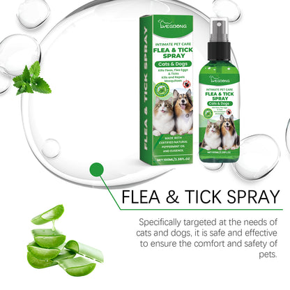 Pet Insect Repellent Spray, Dog And Cat Hair And Skin Insect Repellent Daily Gentle Cleaning And Care Agent