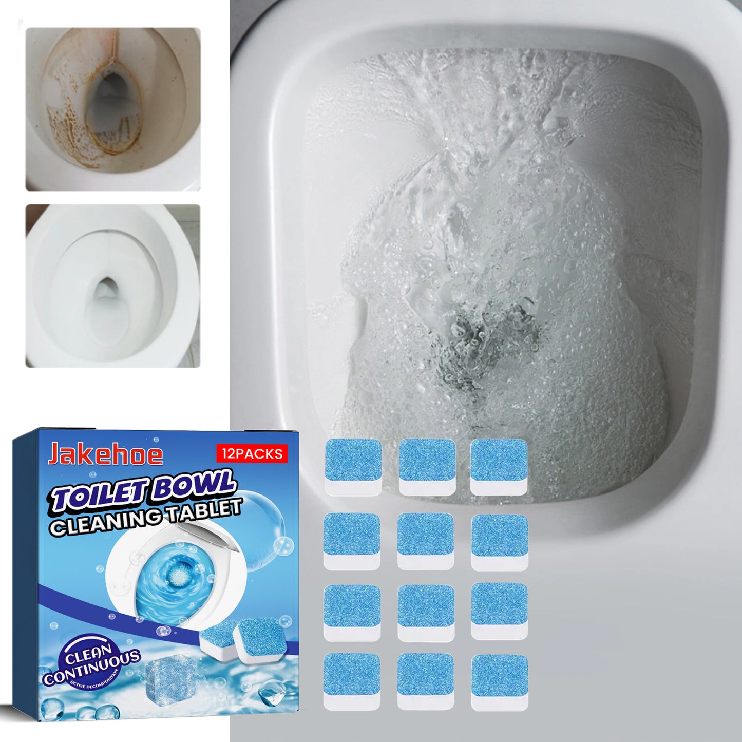 Toilet Bowl Cleaning Tablets Multi-Effect Decontamination, Descaling, Urine Stains, Toilet Cleaner, Deodorizing, Odorless, And Fragrant