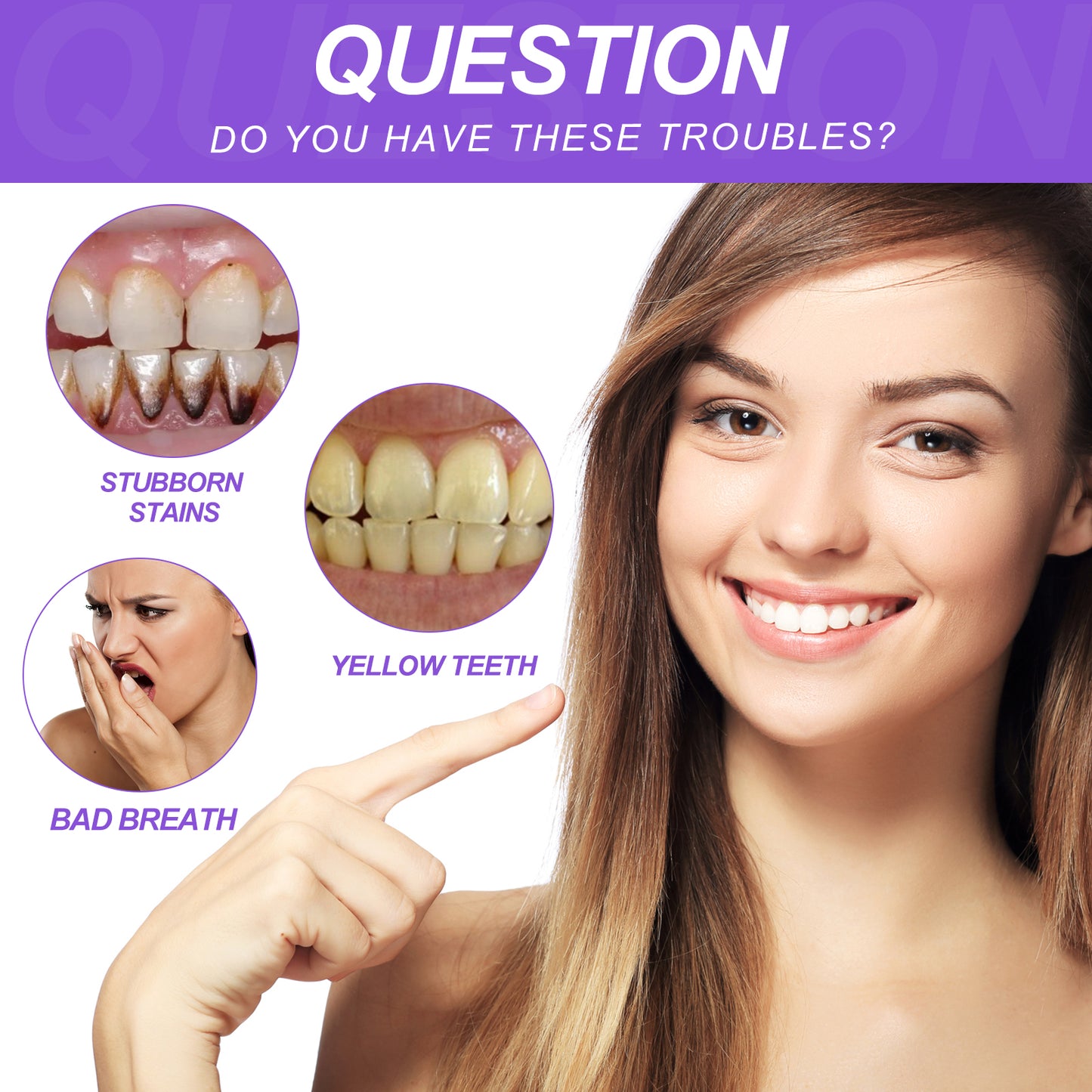 OUHOE Teeth Whitening Serum, Cleans Teeth And Tartar, Freshens Breath, Protects Gums And Brightening Teeth Essence