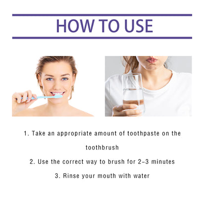 Teeth Whitening Correction Serum Purple Toothpaste, Clean Tooth Stains Brightening White Mild Gingival Care Breath Fresh And Deodorizing
