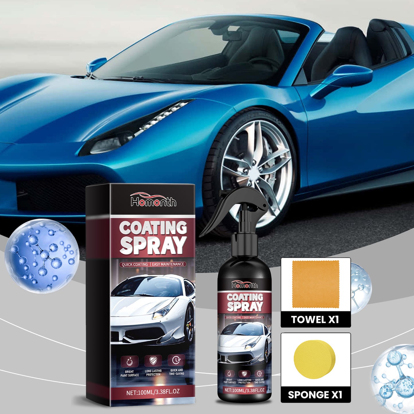 Car Coating Agent, Car Refurbishment Decontamination Brightening Finish Waxing Polishing Maintenance Car Coating Agent