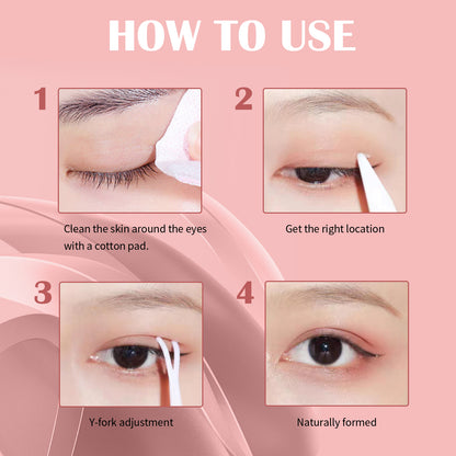 Lace Non-trace Double Eyelid Tape, Natural Non-trace Non-glue Lace Double Eyelid Tape