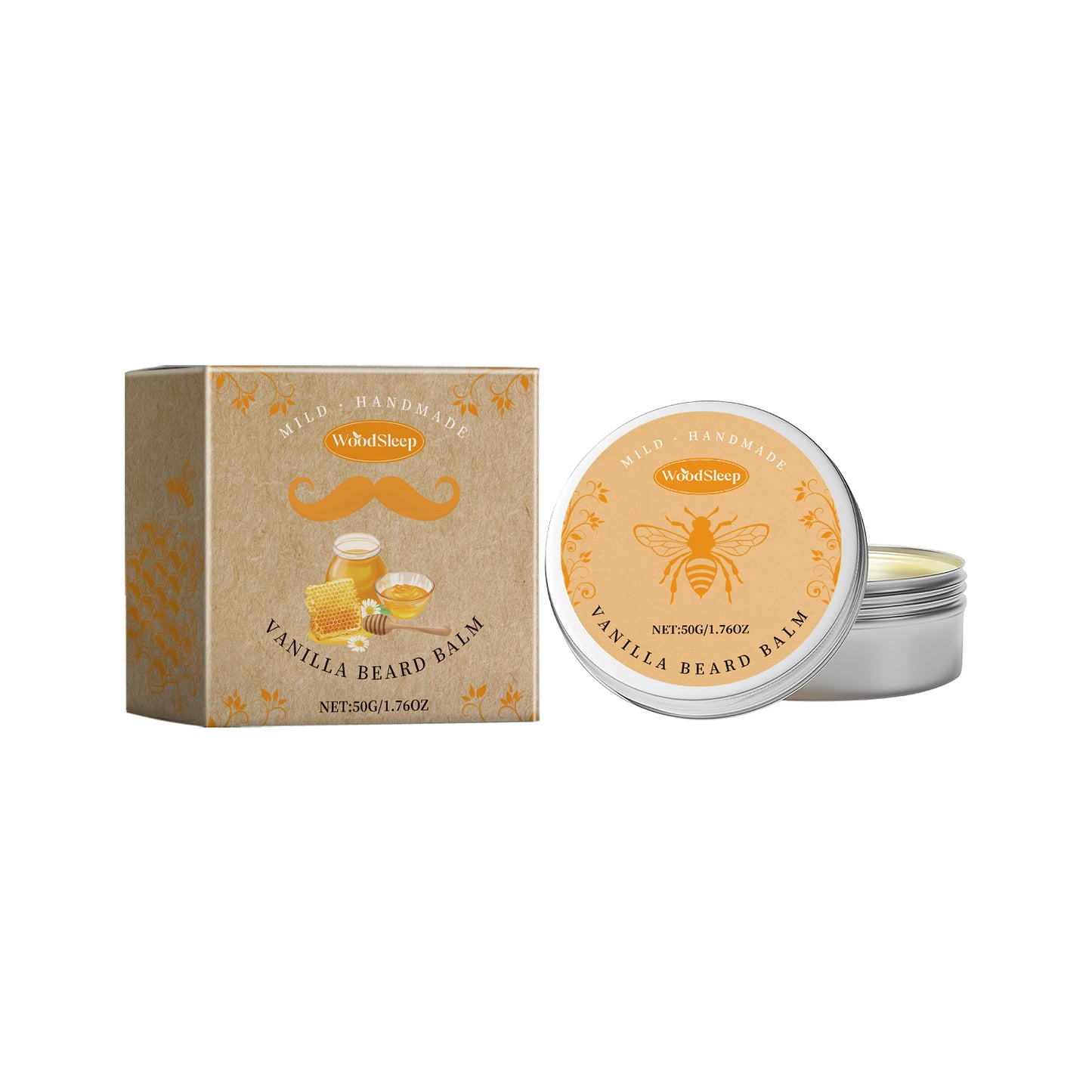WoodSleep Men's Beard Balm Gentle Nourishing Beard Fragrance Soft, Bright And Three-Dimensional Shape