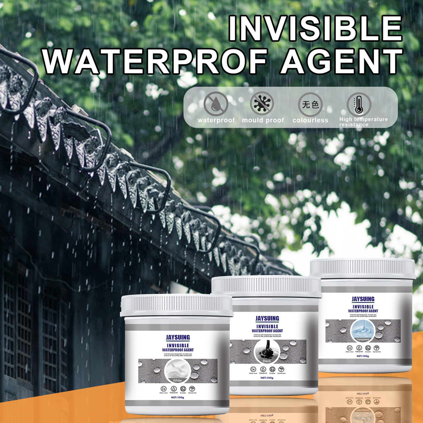 Jaysuing Black Waterproof, Adhesive For Kitchen, Bathroom, Doors, Windows, Tiles, Water Pipes, Exterior Walls, Waterproofing And Leak-Proofing Without The Need To Break Tiles