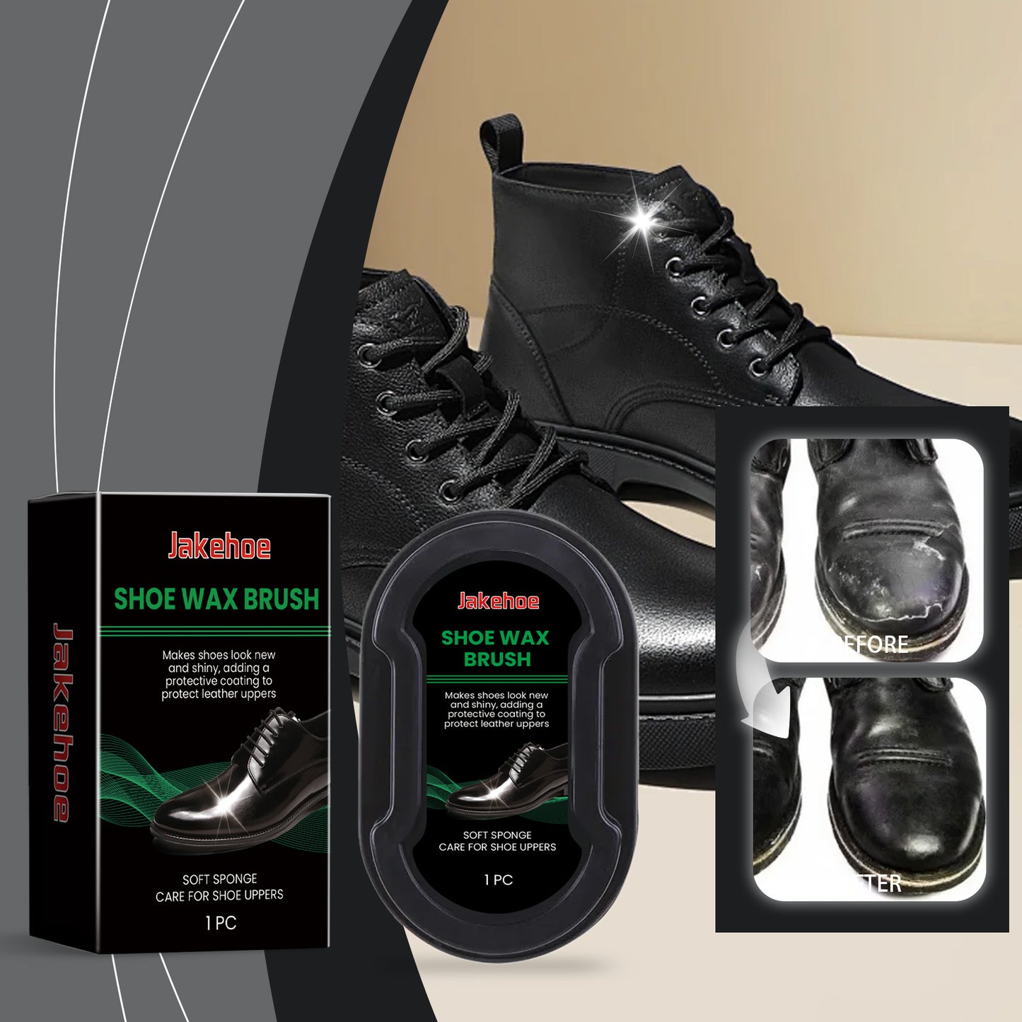 Sponge Shoe Polish, Portable Shoe Polish Leather To Remove Stains Without Damage To The Upper Polishing Clean Shoe Wax