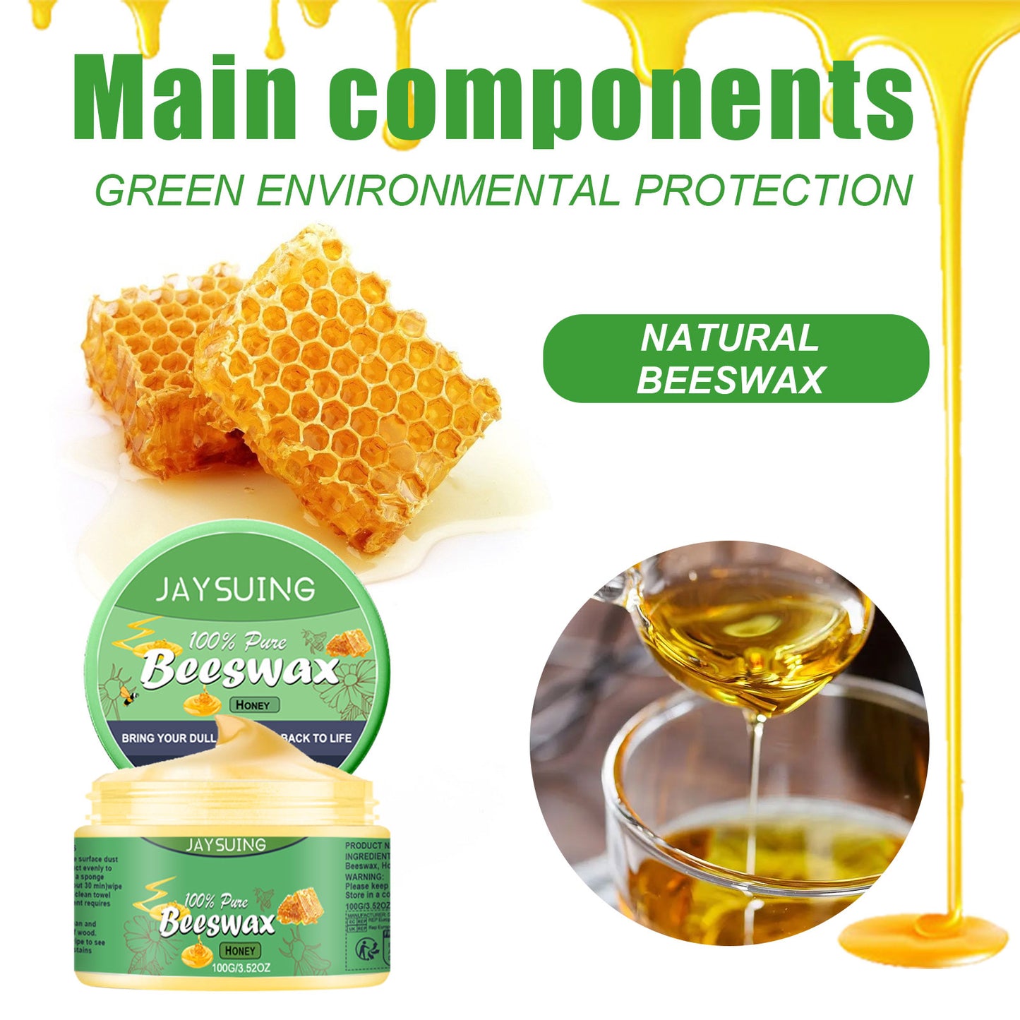 Jaysuing Wood Scratch Repair Beeswax Home Wood Floor Scratch Repair Color Polishing And Brightening Care Wax