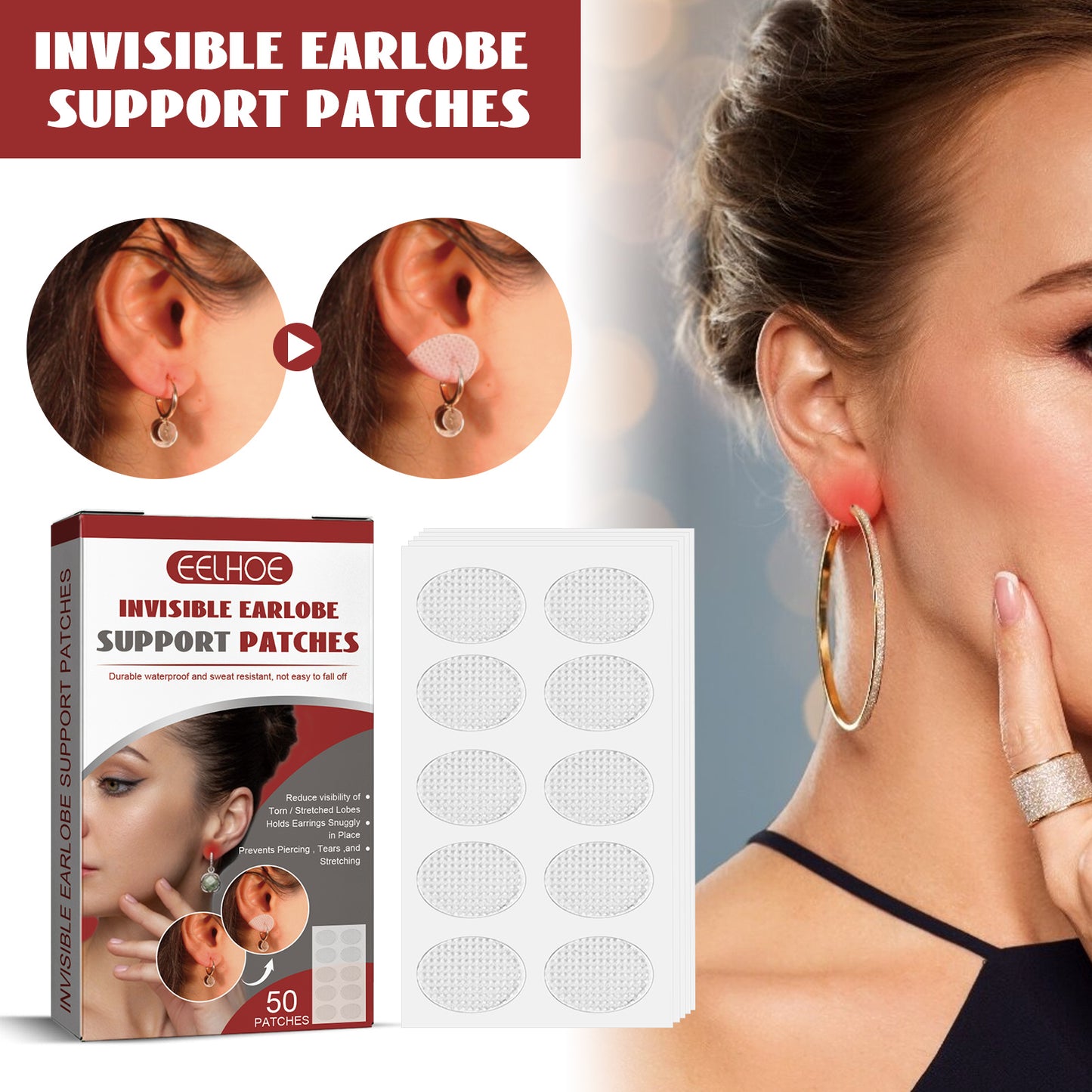 Invisible Earlobe Support Patch Earlobe Support Patch Invisible Protective Earlobe Support Patch Protection Patch