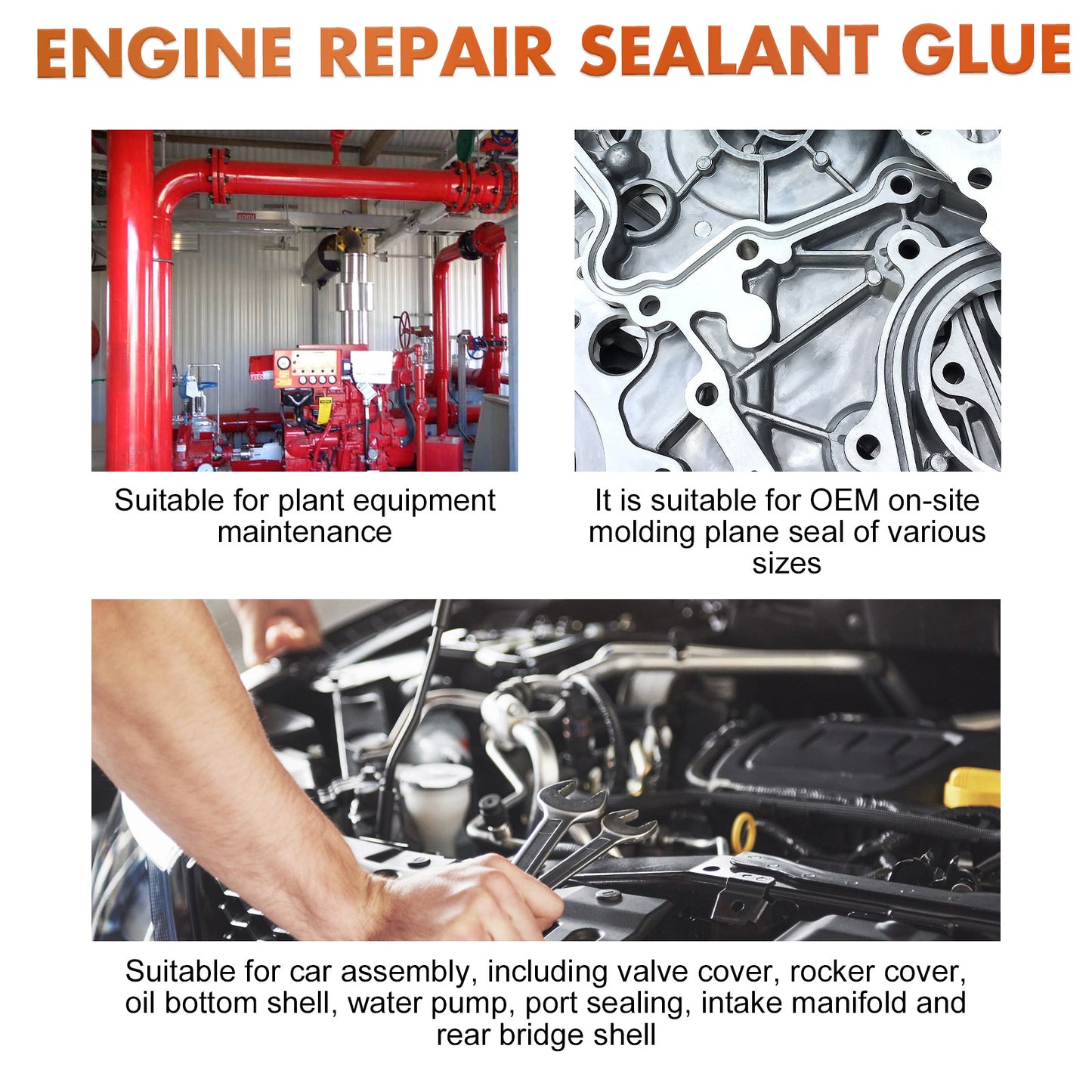 Engine Repair Sealant Glue, Auto Repair Oil And Temperature Resistant Silicone Sealant Metal Fuel Tank