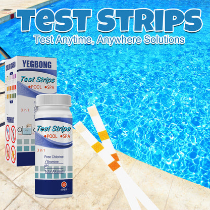Yegbong Test Strips, Swimming Pool Speed Residual Chloric Acid Base Number Total Alkalinity Total Hardness Water Quality Test Paper