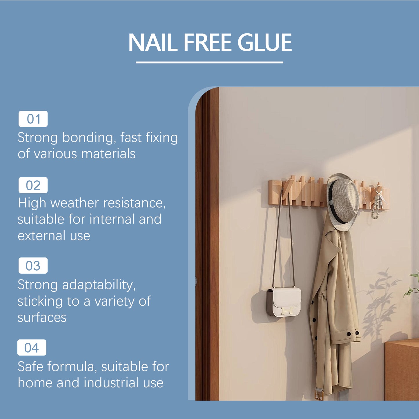 Nail Free Adhesive Home Wood Metal Ceramic Plastic Daily Home Durable Stable Nail Free Adhesive