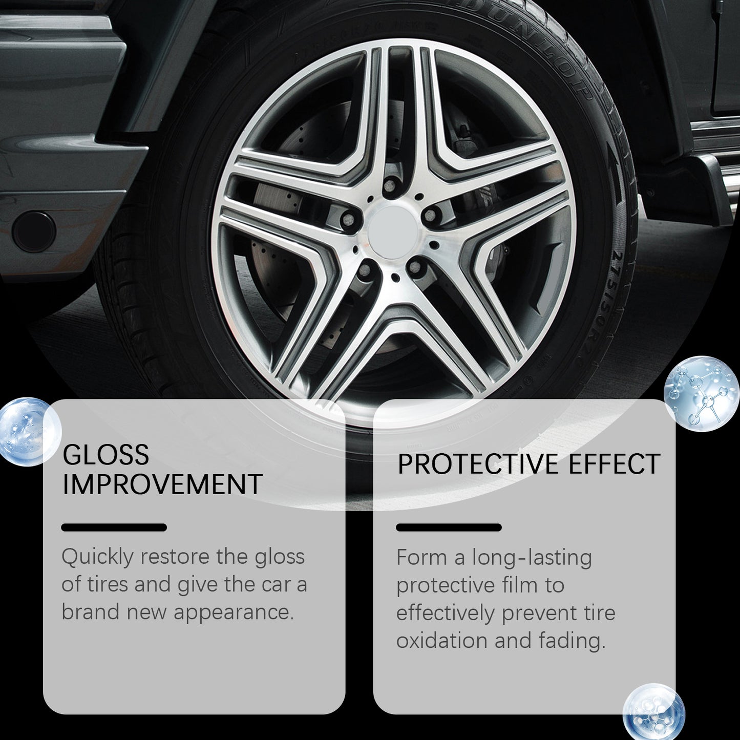 Homonth Tire Shine Spray Automotive Wheels Clean Polishing Coating Liquid Tire Care Coating Agent